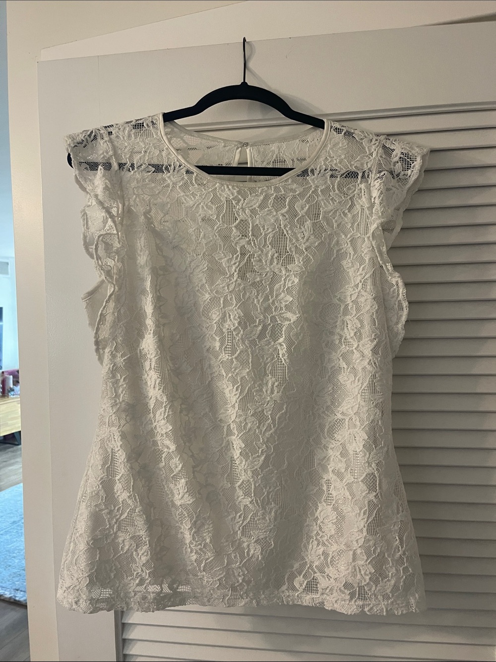 White House Black Market White Lace Cap-Sleeve Dress